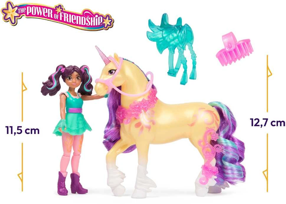 Spin Master Unicorn Vienaragis Academy Vienaragis Akademijos figūrėlės Ava & Leaf mergaitė ir vienaragis + priedai