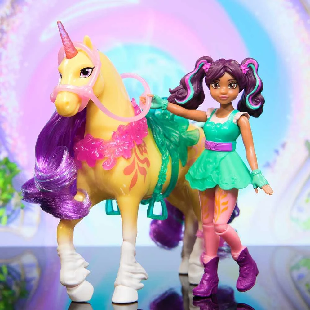 Spin Master Unicorn Vienaragis Academy Vienaragis Akademijos figūrėlės Ava & Leaf mergaitė ir vienaragis + priedai