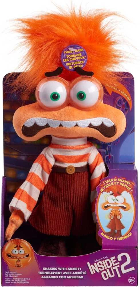 „Inside Out 2“ interaktyvus oranžinis pliušinis žaislas, nerimo talismanas, 32 cm