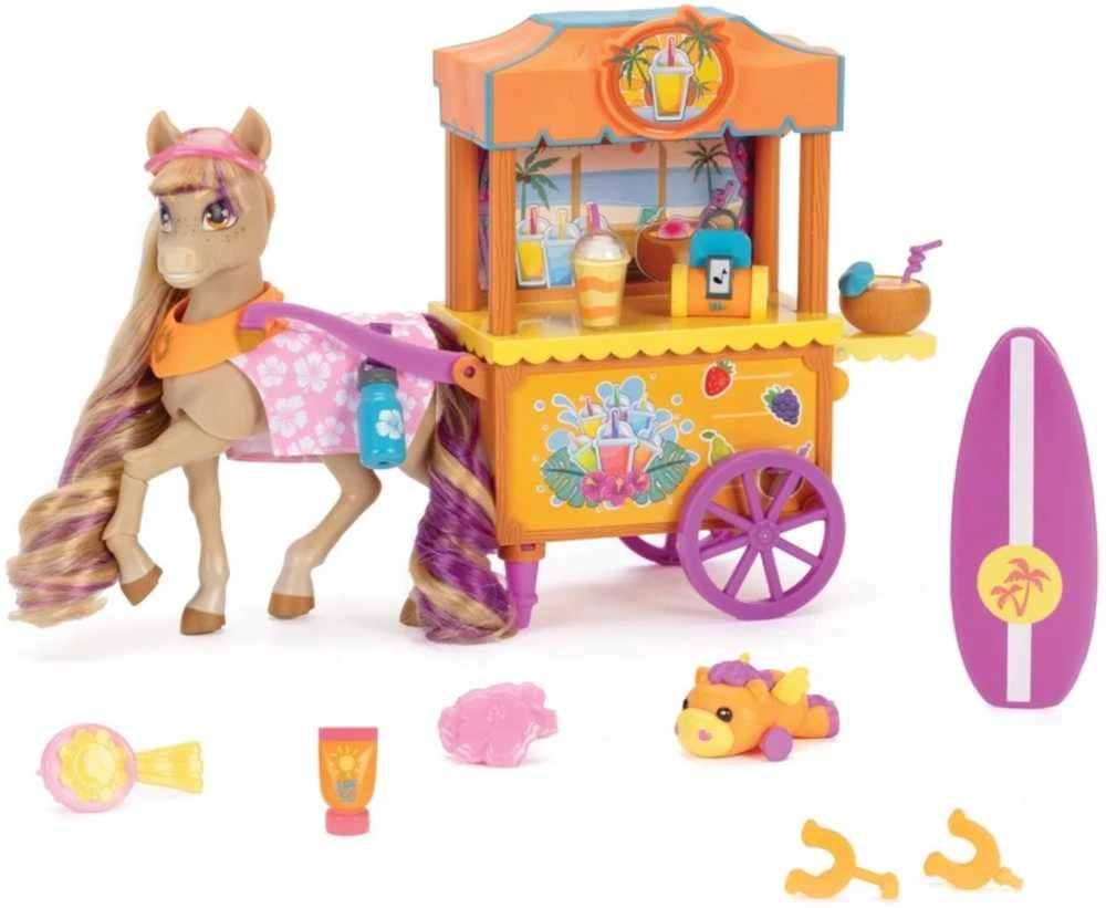 Wild Manes Set Horse Figure Bailey gaivinantis vežimėlis + priedai 18 vnt