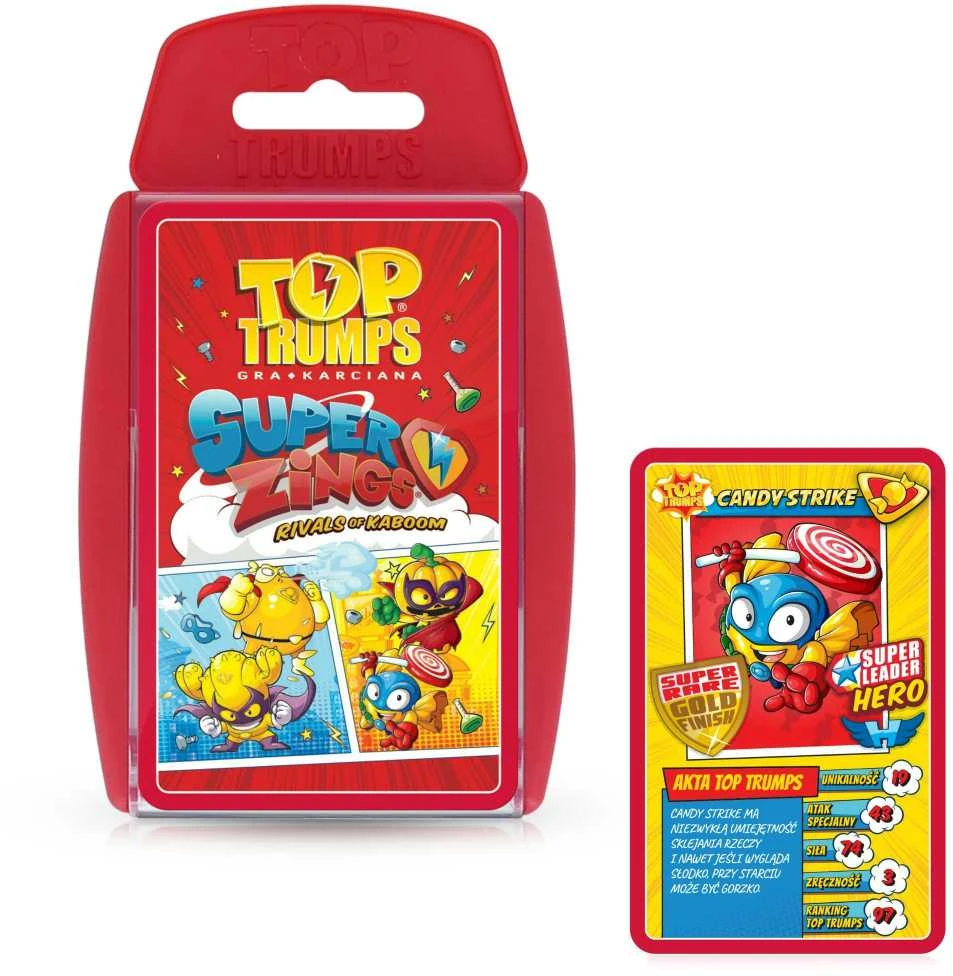 Winning Moves Laimėjęs „Top Trumps SuperZings“ kortų žaidimas PL