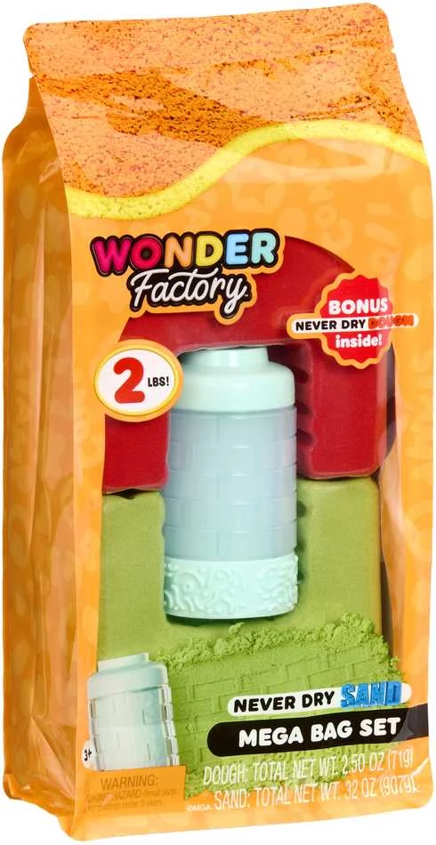 MGA Kinetinio smėlio „Wonder Factory“ niekada nedžiūstančio smėlio maišas, violetinė, turkio spalvos