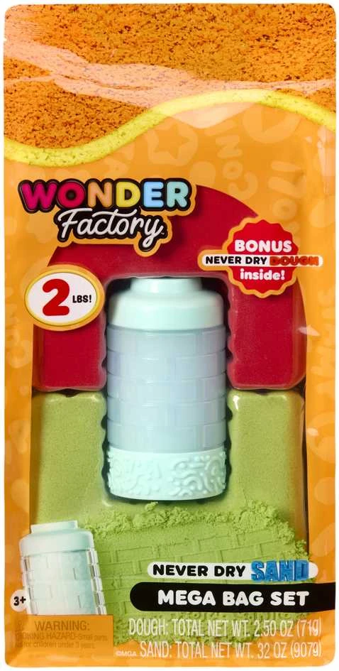 MGA Kinetinio smėlio „Wonder Factory“ niekada nedžiūstančio smėlio maišas, violetinė, turkio spalvos