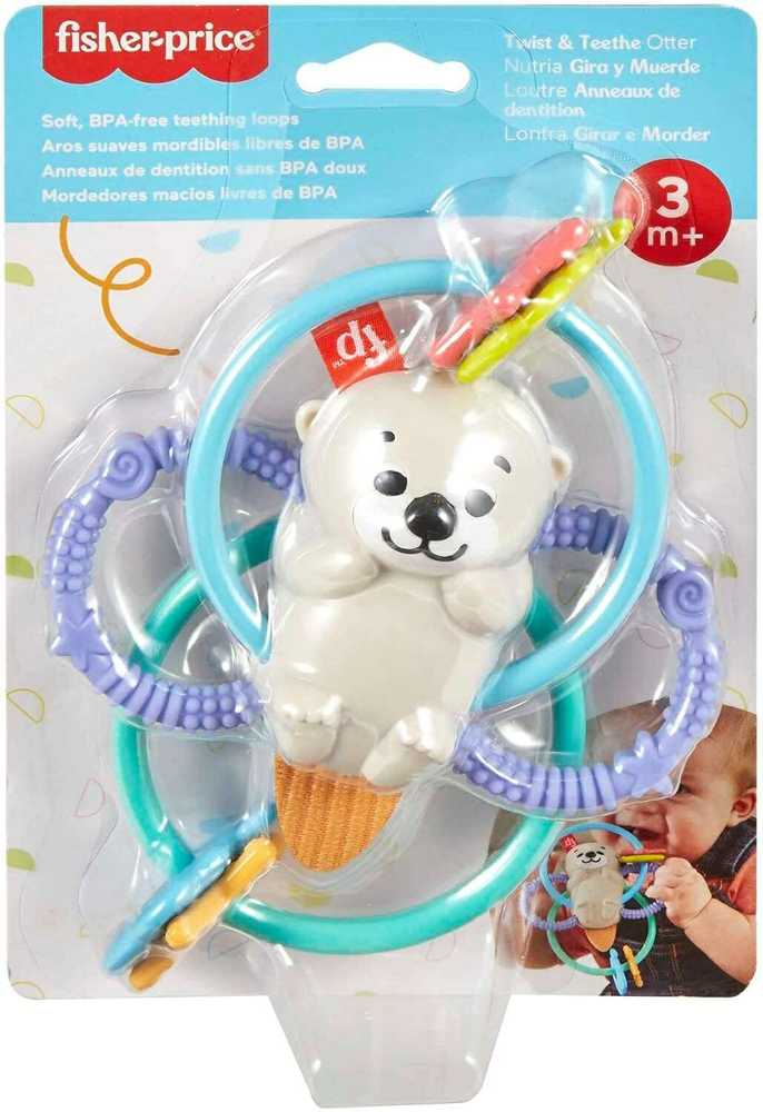 Fisher-price kramtukas su barškučiu, daugiaspalvis, audinys