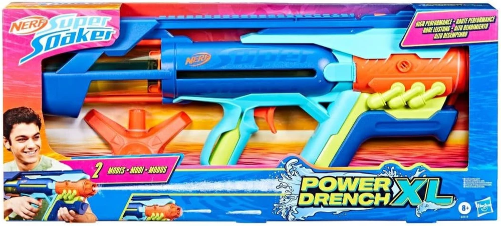 Nerf Super Soaker Power Drench XL vandens pistoletas, 2 režimai
