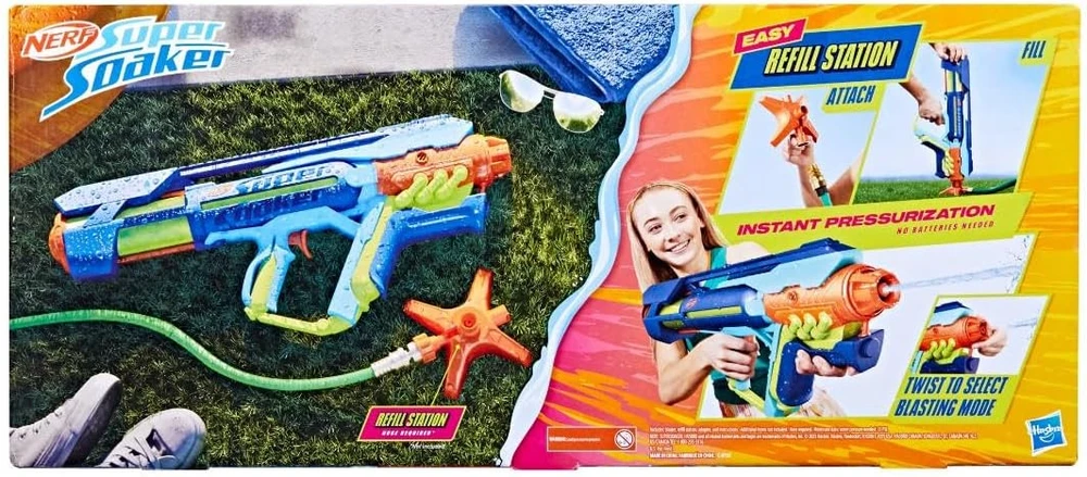 Nerf Super Soaker Power Drench XL vandens pistoletas, 2 režimai