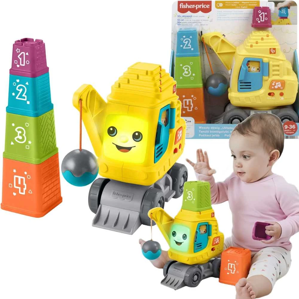 Fisher Price Mattel FP Happy Crane Stack ir Count HWY64 /2