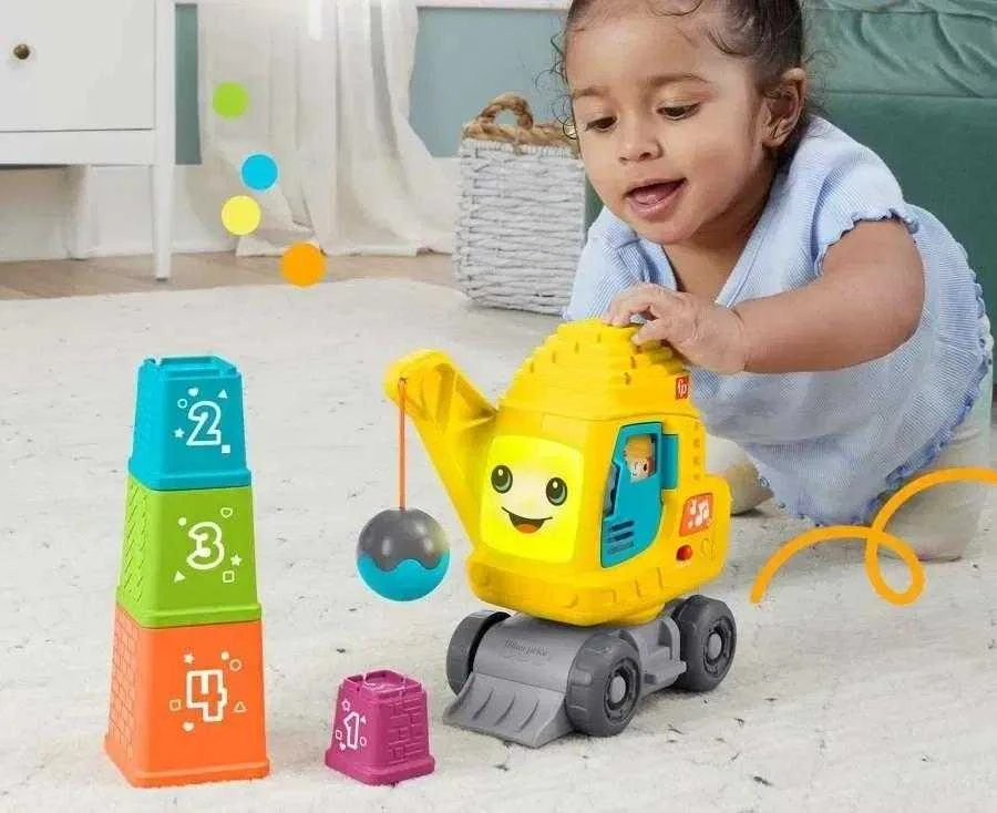 Fisher Price Mattel FP Happy Crane Stack ir Count HWY64 /2