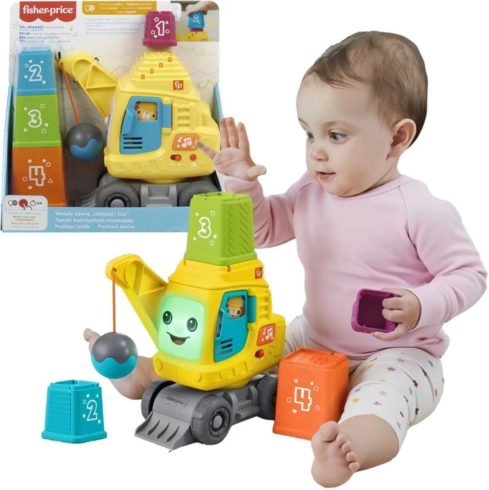Fisher Price Mattel FP Happy Crane Stack ir Count HWY64 /2