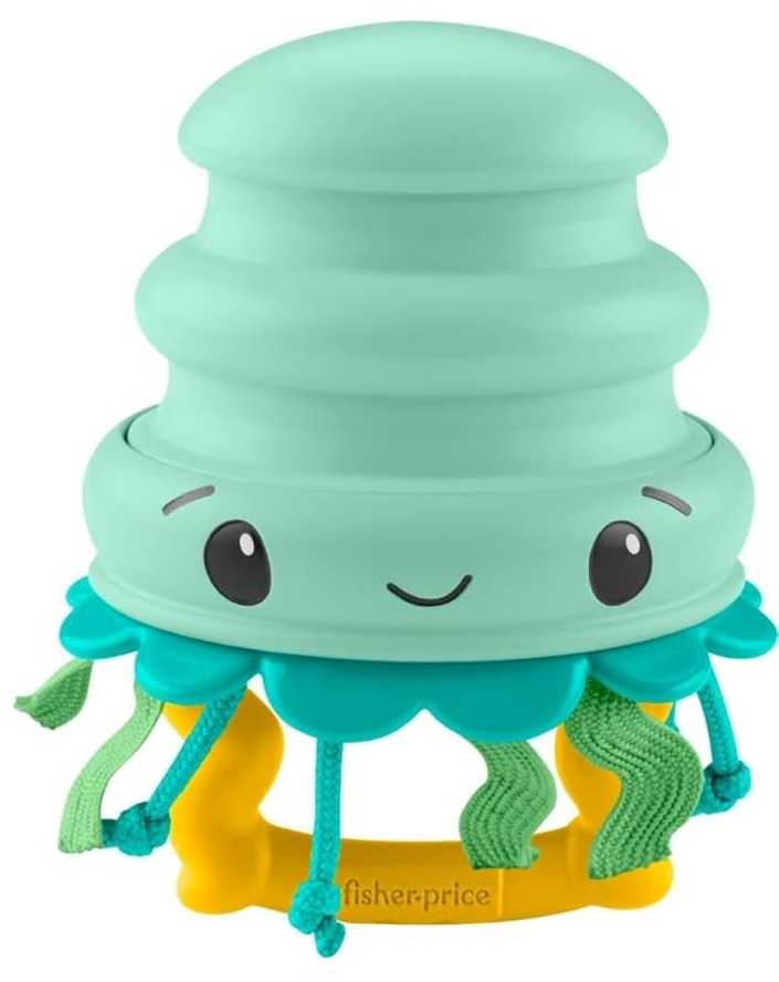 Mattel Zabawka sensoryczna grzechotka kūdikiams Meduza su silikonową sprężynką