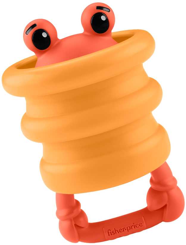 Mattel Zabawka sensoryczna grzechotka kūdikiams Krab su silikonową sprężynką