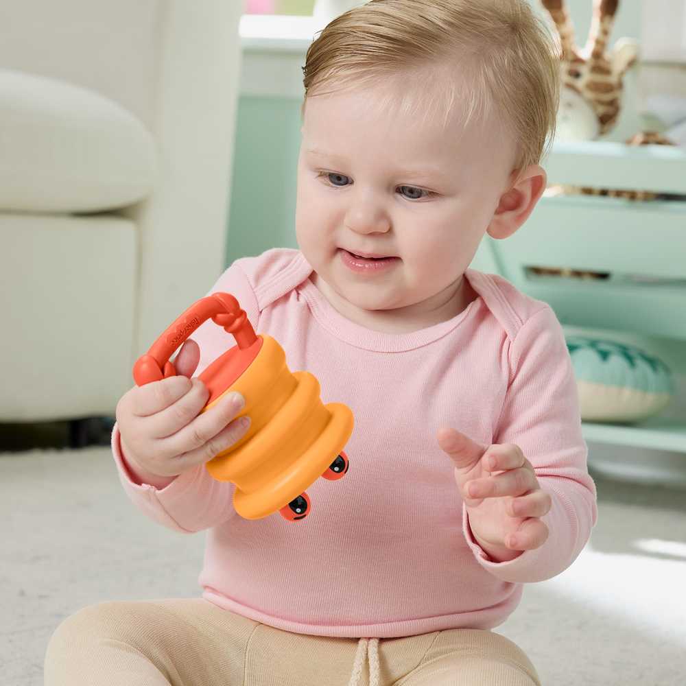 Mattel Zabawka sensoryczna grzechotka kūdikiams Krab su silikonową sprężynką