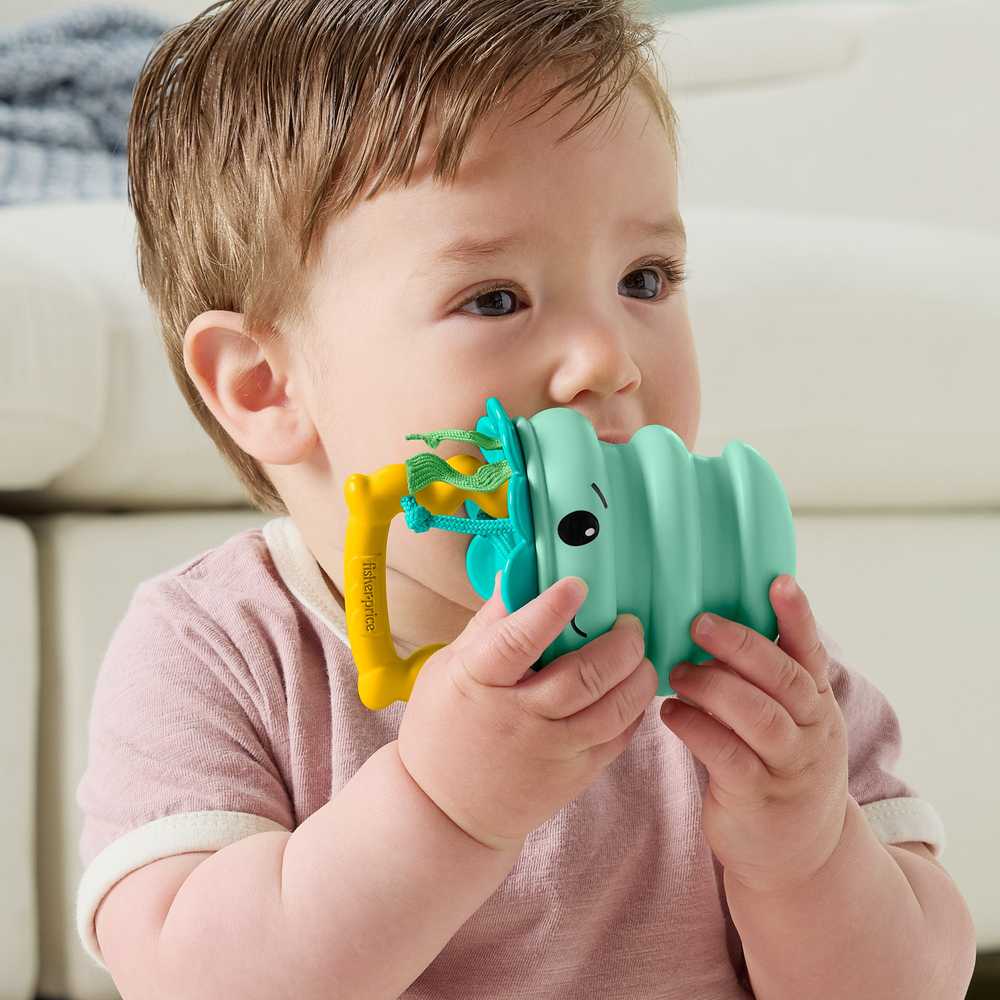 Mattel Zabawka sensoryczna grzechotka kūdikiams Meduza su silikonową sprężynką
