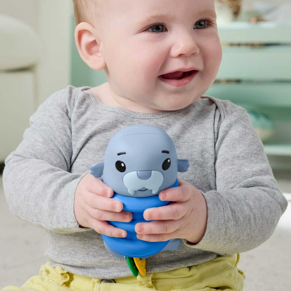 Mattel Zabawka sensoryczna grzechotka kūdikiams Mors su silikonową sprężynką