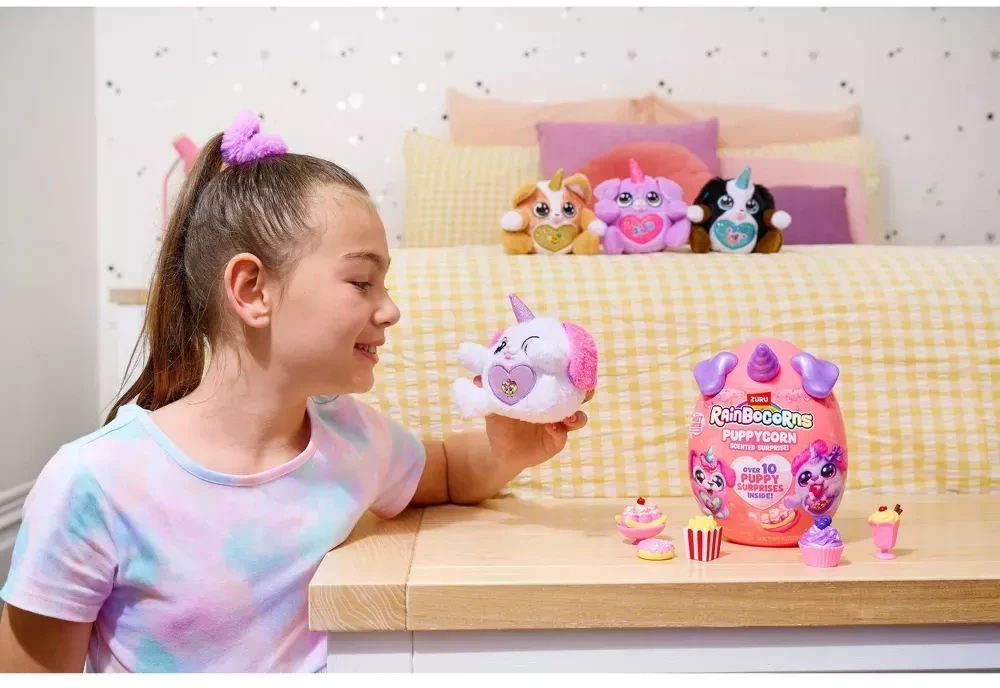 Zuru RAINBOCORNS pliušinis žaislas su aksesuarais Puppycorn Surprise, 9298