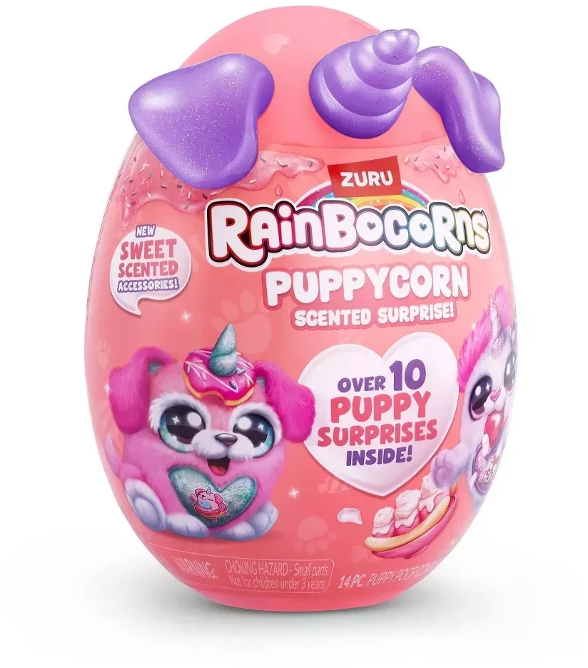 Zuru RAINBOCORNS pliušinis žaislas su aksesuarais Puppycorn Surprise, 9298