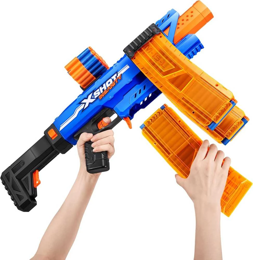 Zuru X Shot Insanity automatinis paleidėjas ir 72 strėlytės