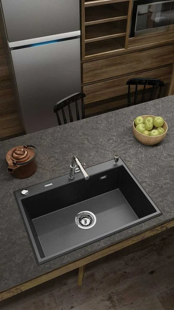 Deante granitinė virtuvinė plautuvė Deante Eridan, ZQE_T103, Anthracite
