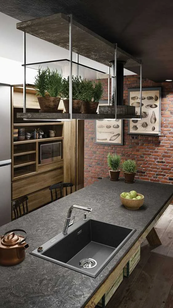 Deante granitinė virtuvinė plautuvė Deante Eridan, ZQE_T103, Anthracite