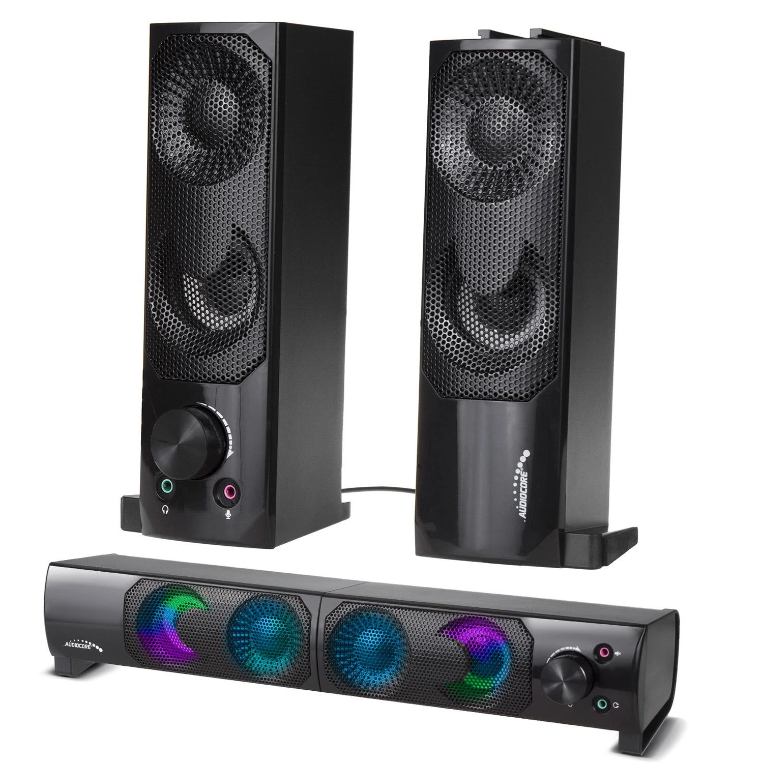 Kompiuterio kolonėlės Audiocore Garso sistema RGB LED Stereo Gaming