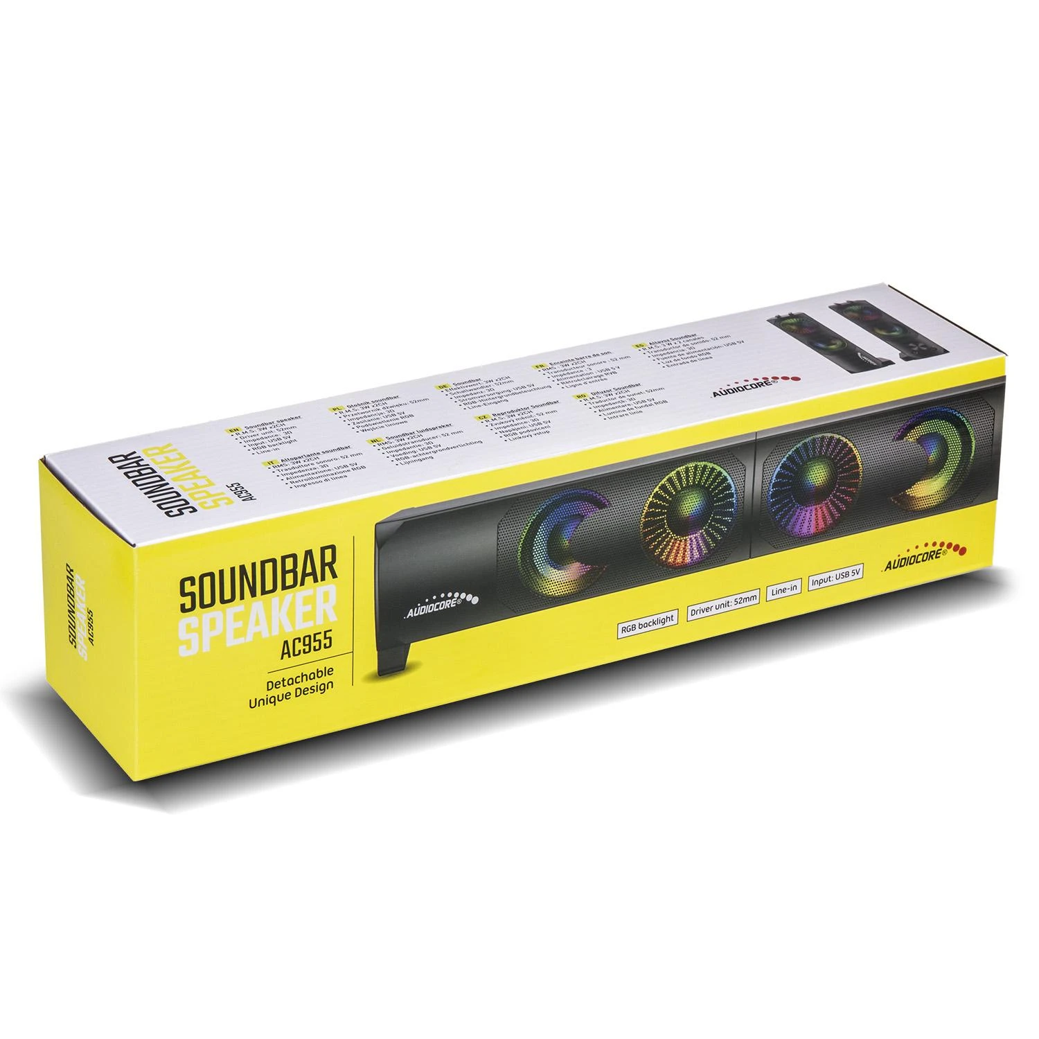 Kompiuterio kolonėlės Audiocore Garso sistema RGB LED Stereo Gaming