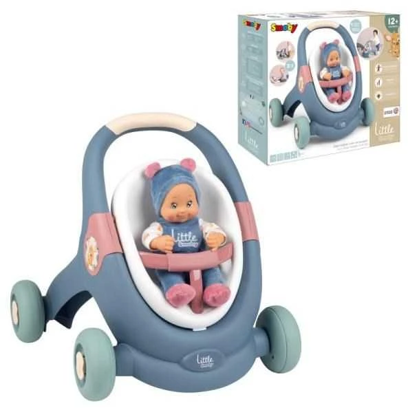 Smoby Vaikų Paspirtukas 3in1 Vežimėlis + Mergaitė Bobas