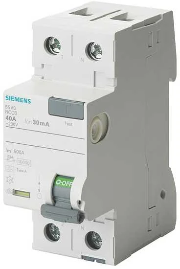 Siemens diferencinis srovės perjungiklis 2P 25A 0.03A A tipo (5SV3312- 6)