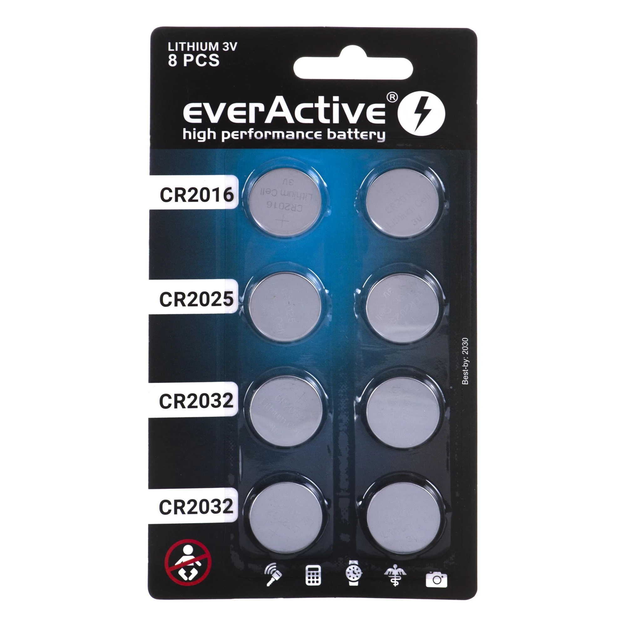 EverActive monetos formos baterijų rinkinys 8 vnt.