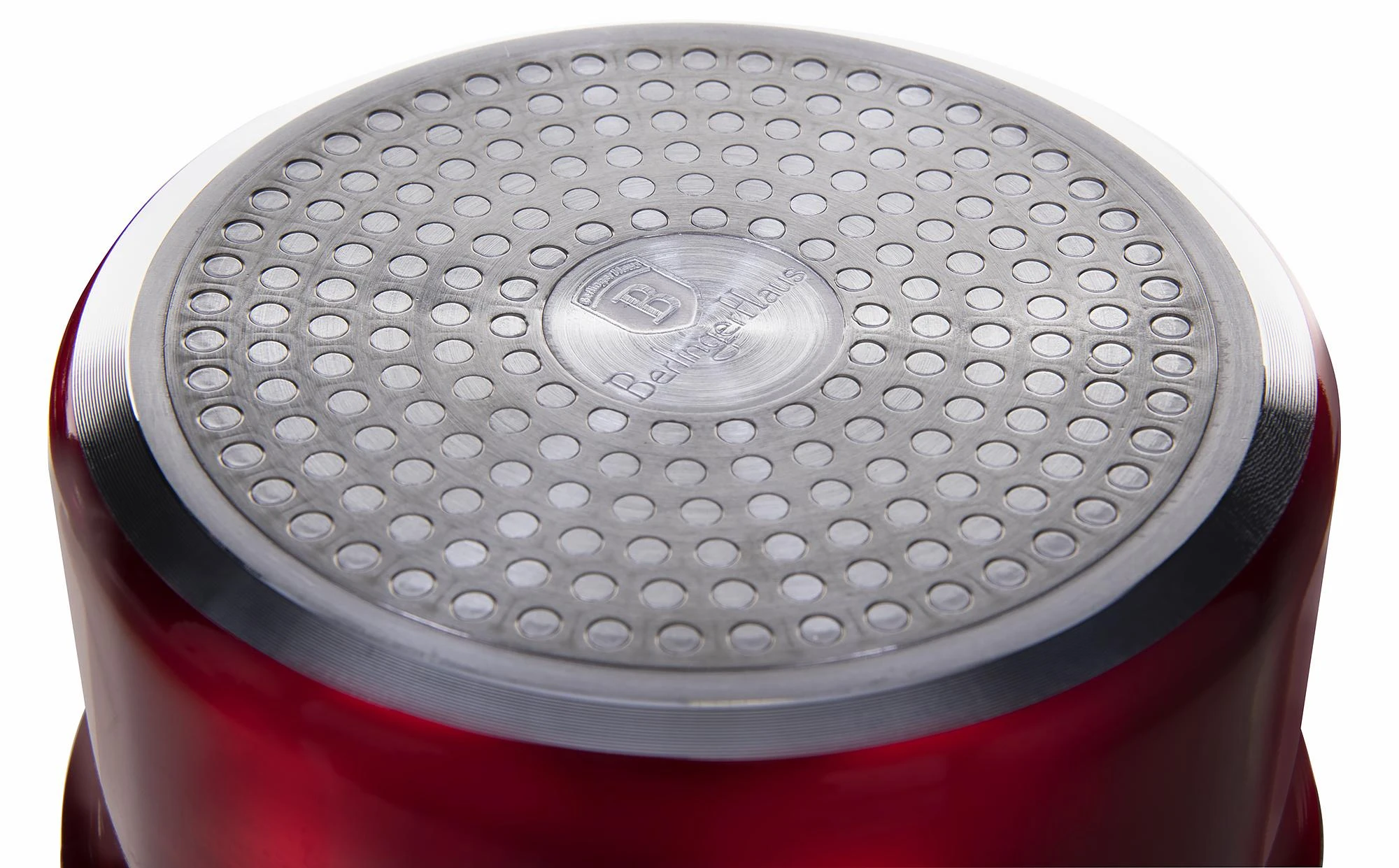 9 DALIES PUODŲ RINKINYS. CLICK & COOK BERLINGER HAUS METALLIC LINE BURGUNDY BH-6145