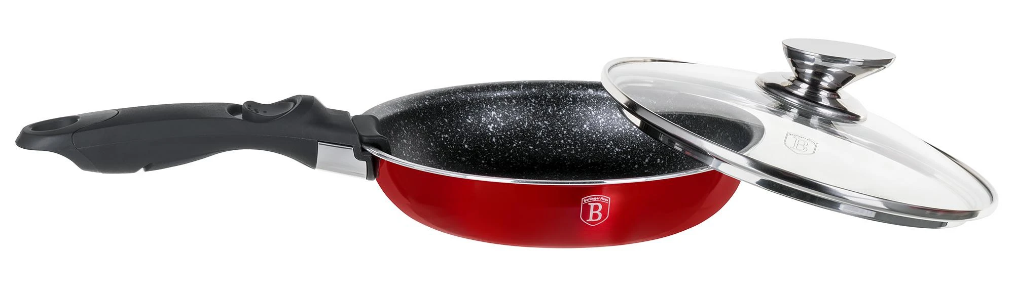 9 DALIES PUODŲ RINKINYS. CLICK & COOK BERLINGER HAUS METALLIC LINE BURGUNDY BH-6145