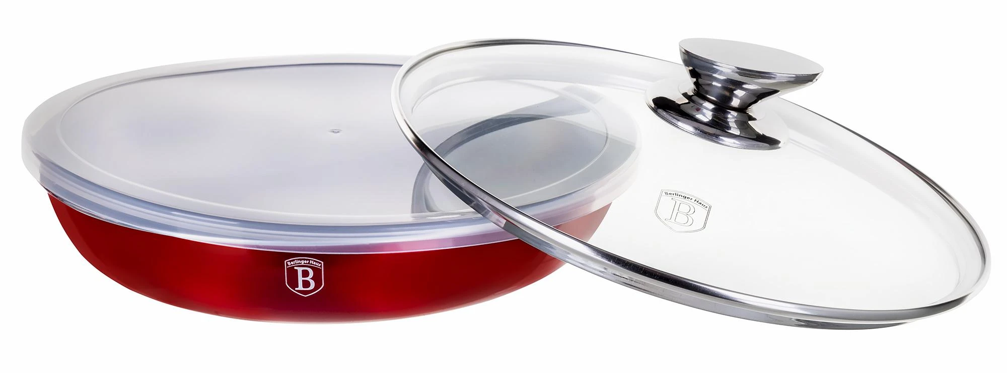 9 DALIES PUODŲ RINKINYS. CLICK & COOK BERLINGER HAUS METALLIC LINE BURGUNDY BH-6145