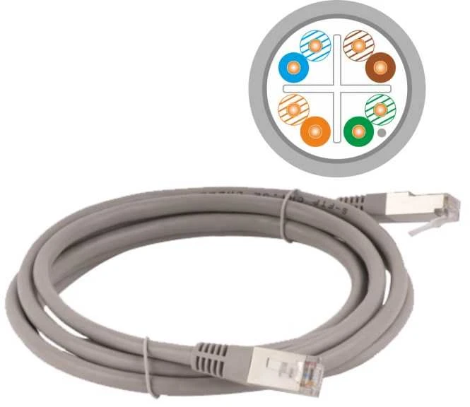 A Lan Technologie Alantec Tinklo Kabelis - A-LAN KKS6S 0,5 m Cat6 Pilkas