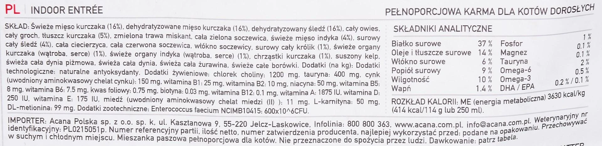 ACANA Indoor Entree Cat sausas maistas katėms 4,5kg