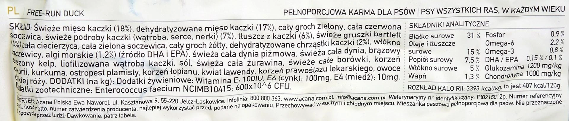 Acana Free-Run antiena sausas maistas su antiena šunims 11,4kg