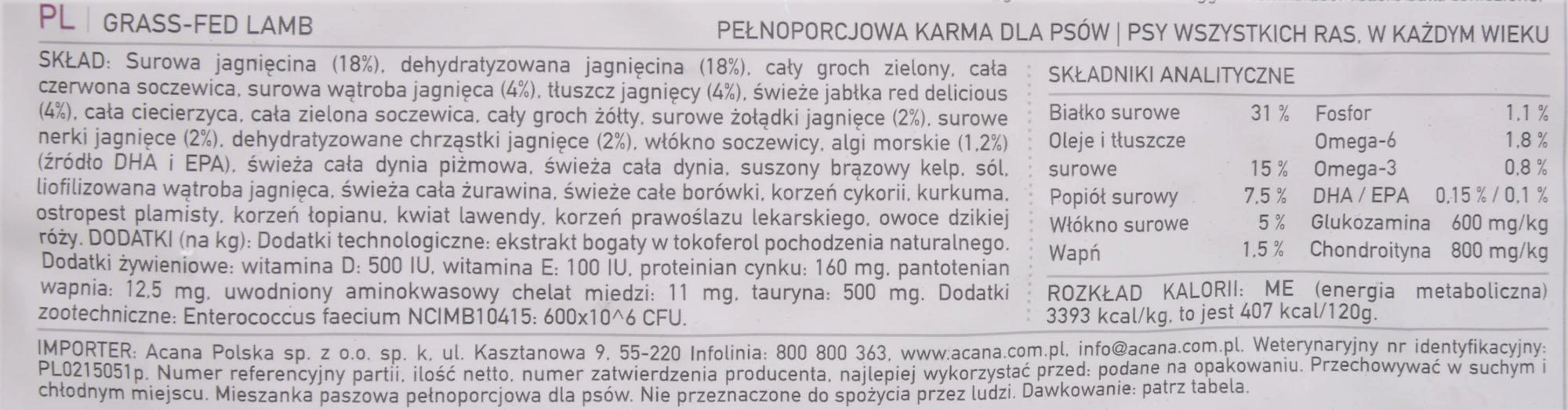 Sausas Šunų Maistas - ACANA Singles Žole Maitinta Ėriena 6kg Be Glitimo, Be Grūdų