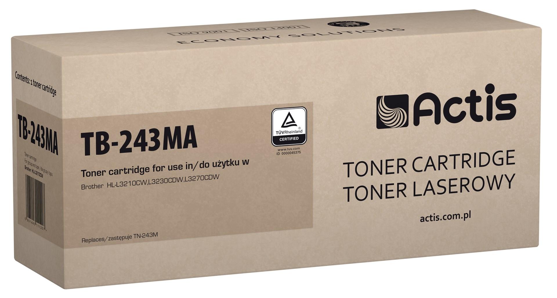 Toneris ACTIS TB-243MA (pakaitinis Brother TN-243M, standartinis, 1000 puslapių, purpurinė)