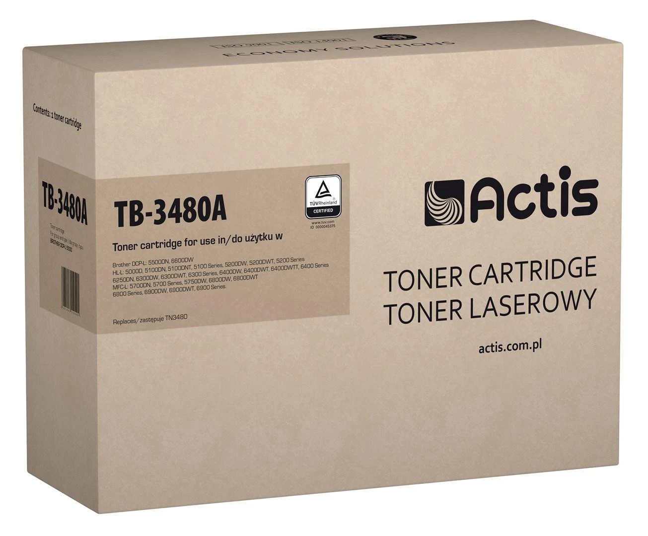 Actis TB-3480A dažai (Brother TN-3480 pakaitalas; Standartinis; 8000 puslapių; juodas)