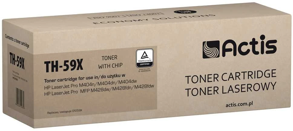 Actis TH-59X toneris (pakeičia HP CF259X; Supreme; 10 000 puslapių; juodas) su tonerio lygio stebėjimo lustu. Rekomenduojame išjungti spausdintuvo programinės įrangos atnaujinimus.