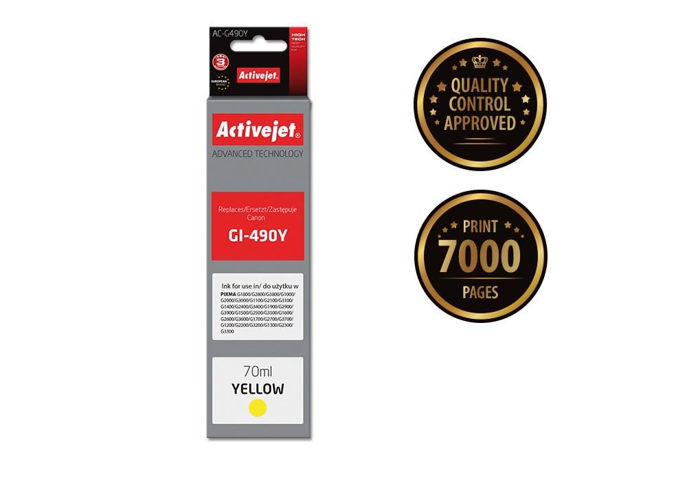 Rašalo Kasetė - Activejet AC-G490Y, Geltona