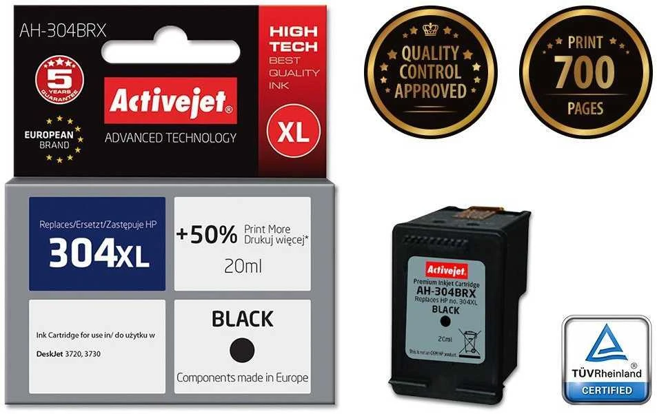 Rašalo Kasetė - Activejet AH-304BRX Juodas 20 ml