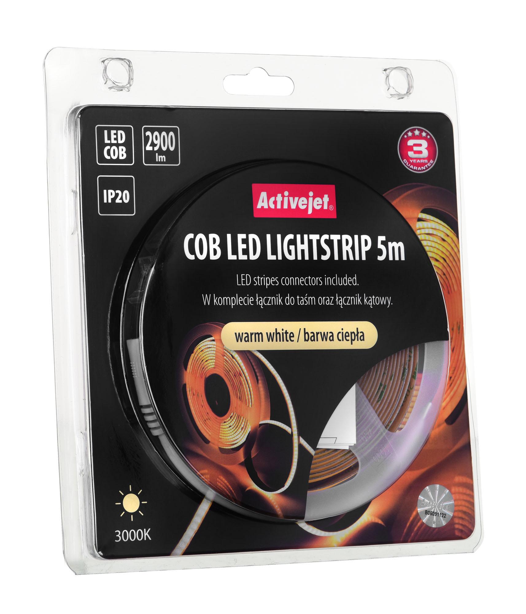 LED Juosta - Activejet AJE-COB 5m Šiltas
