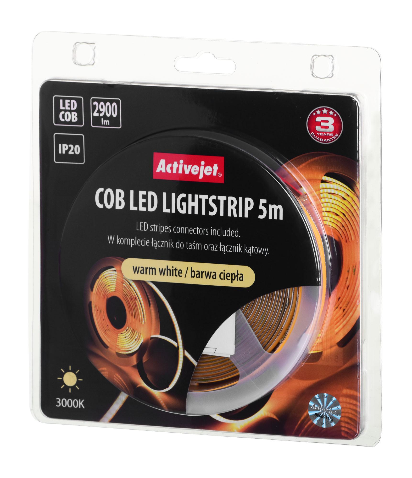 LED Juosta - Activejet AJE-COB 5m Šiltas