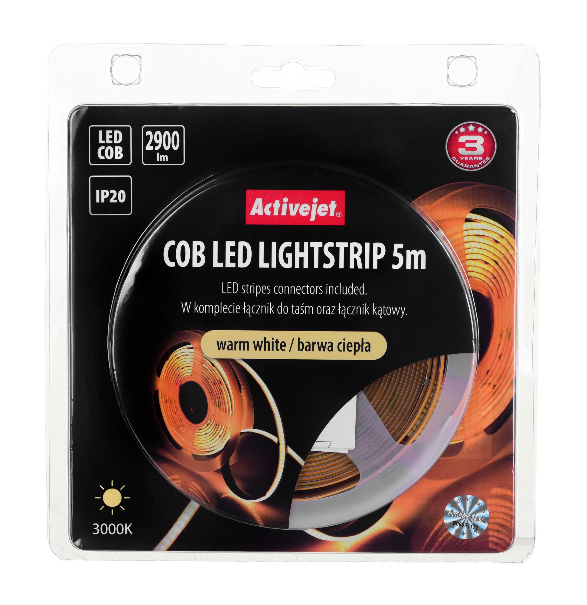 LED Juosta - Activejet AJE-COB 5m Šiltas