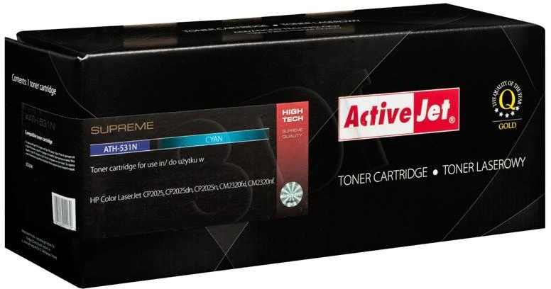 Toneris ActiveJet ATH-531N | Žydra spalva | 2800 psl. | HP CC531A (304A), „Canon CRG-7“.