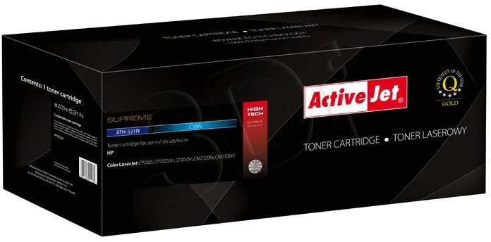 Toneris ActiveJet ATH-531N | Žydra spalva | 2800 psl. | HP CC531A (304A), „Canon CRG-7“.