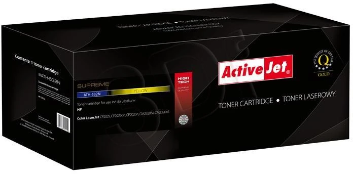 Toneris ActiveJet ATH-532N | Geltona | 2800 psl. | HP CC532A (304A), „Canon CRG“.