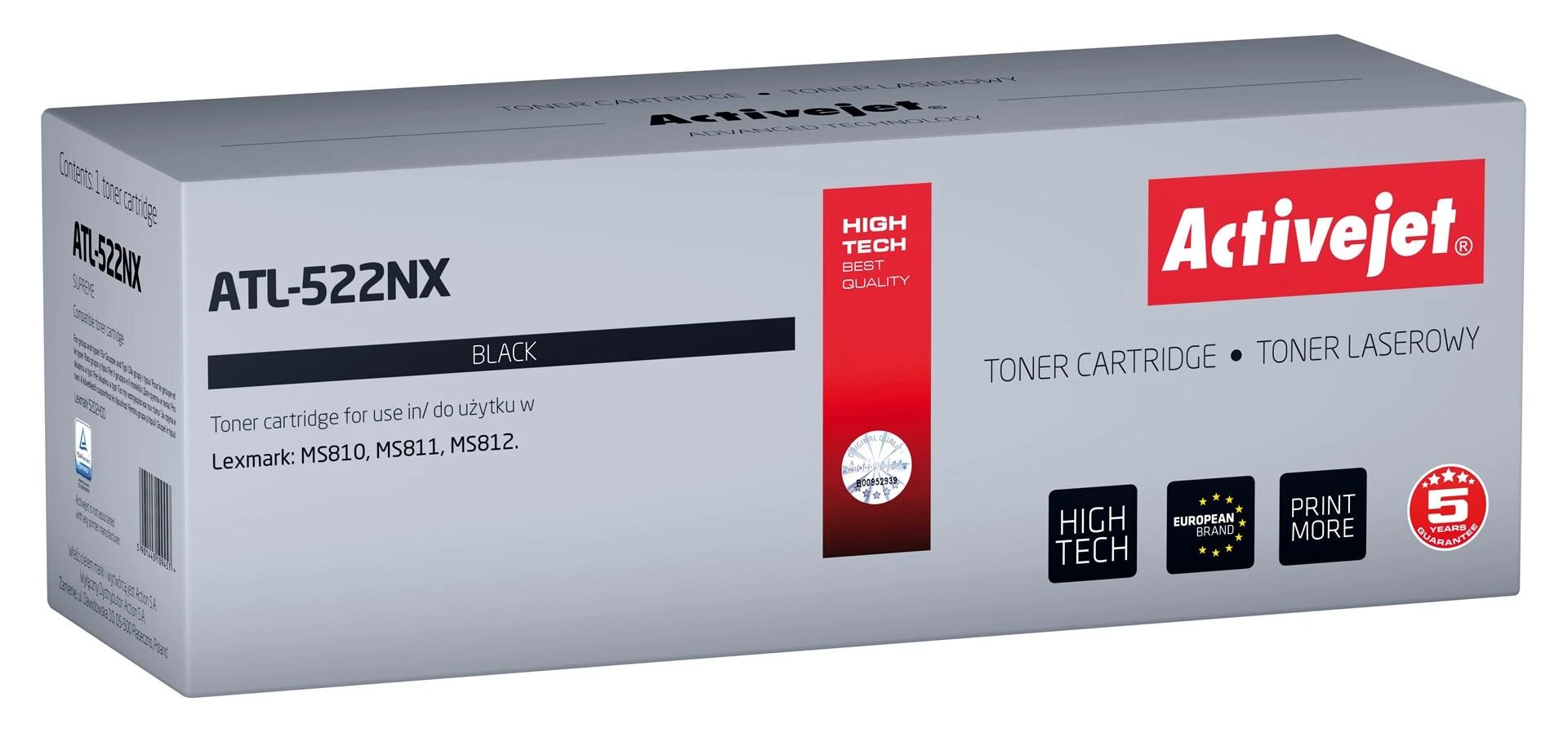 Toneris Activejet ATL-522NX (replacement Lexmark 52D2H00, Supreme, 25000 pages, juodas)