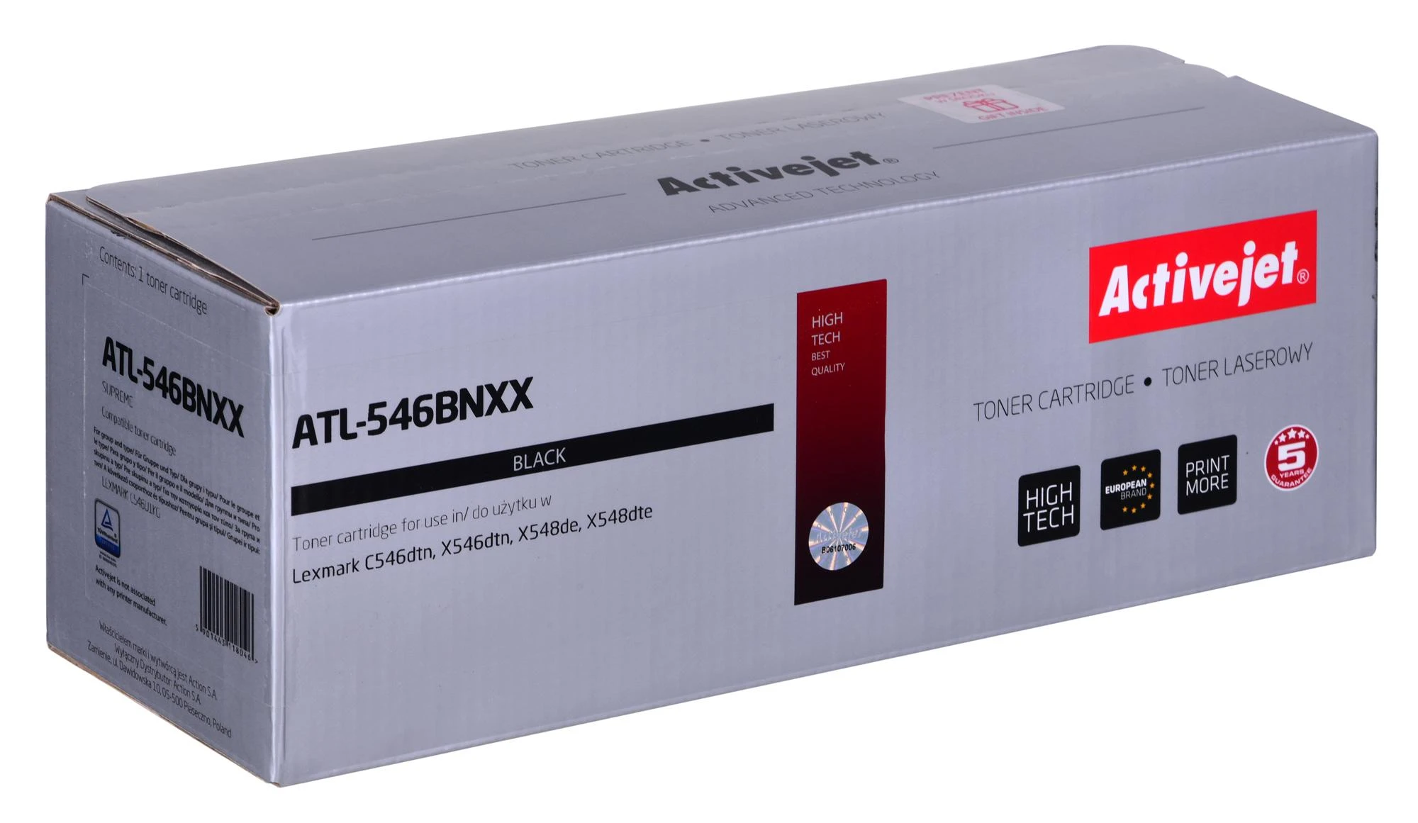 Tonerio Kasetė - Activejet ATL-546BNXX, 8000 Puslapių, Juoda