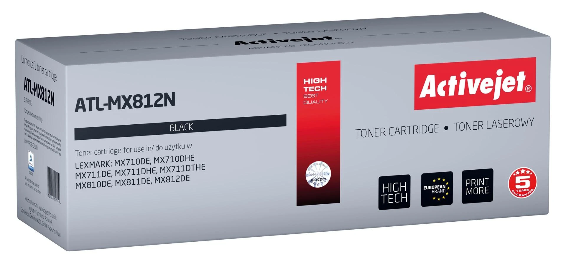 Toneris - Activejet ATL-MX812N suderinamas su Lexmark 62D2000, 6000 puslapių, juodas