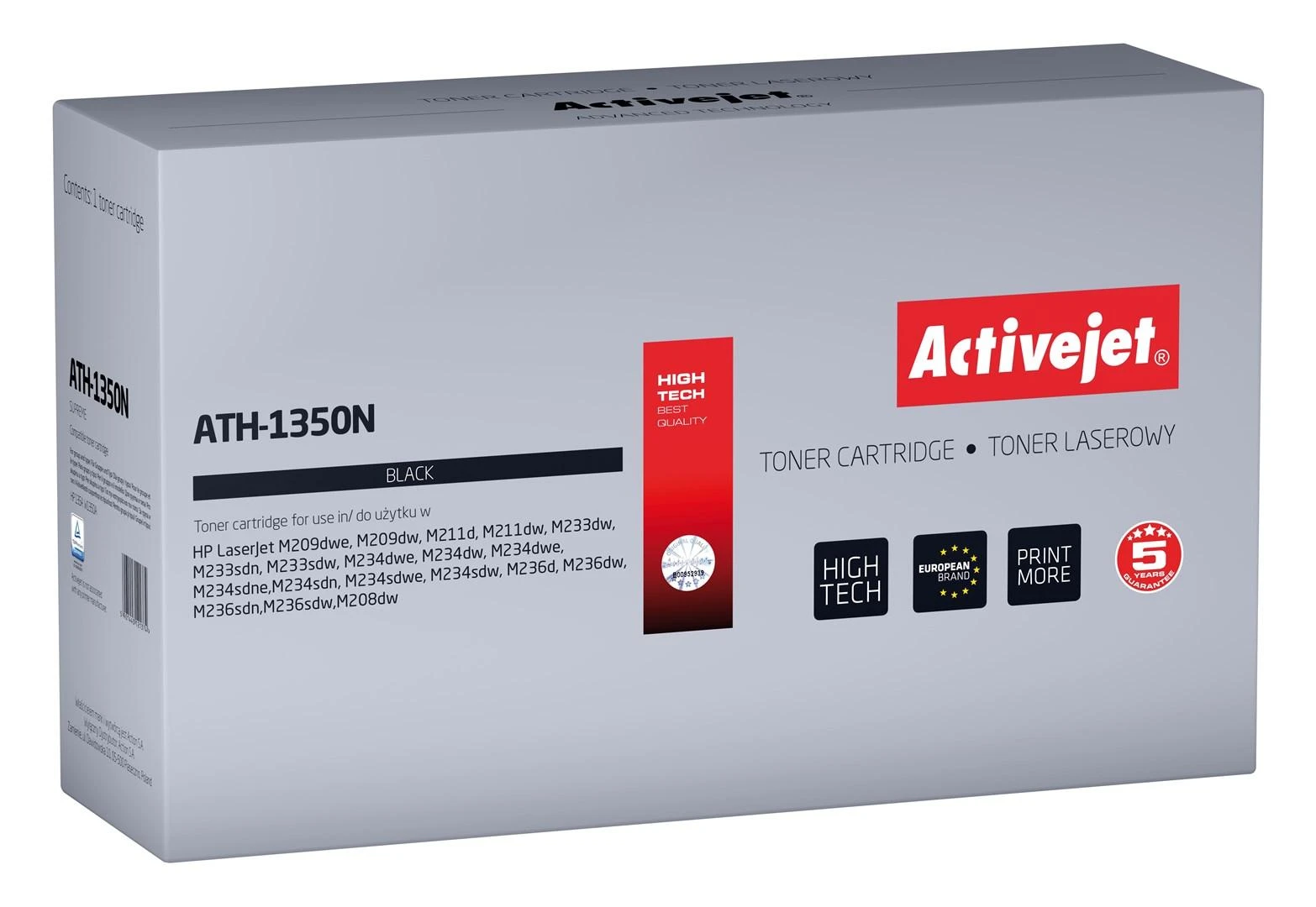 Activejet ATS-1350N dažai (pakaitinis HP W1350A; Supreme; 1100 puslapių; juodas)